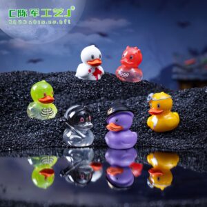 Wholesale Resin Devil Ghost Little Yellow Duck Ornament DIY Micro Landscape Decorative Accent