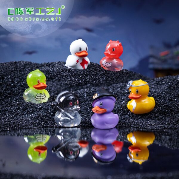 Wholesale Resin Devil Ghost Little Yellow Duck Ornament DIY Micro Landscape Decorative Accent