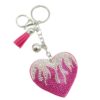 oly-48e3ff4132d29a6873f7ca8d8ee3d549 Wholesale Rhinestone Heart Shaped Bag Charm Keychain Deep Pink, Tassel, Fashion Accessory Gift for Resale