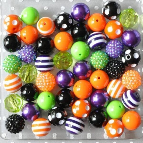 oly-49101403198185416c4680325483fdff Wholesale Acrylic Loose Beads 50pcs Halloween Colors Chunky 20mm for DIY Jewelry Making Craft Supply