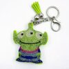 Wholesale Leather Rhinestone Three Eyed Monster Keychain Light Green Boutique Resale Car Key Accessory