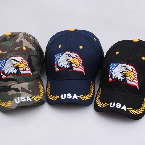 oly-4924fbb1c38f73f7ad4ae10704c03f78 Wholesale Embroidered Eagle Flag Star Baseball Cap Sun Hat Summer Casual
