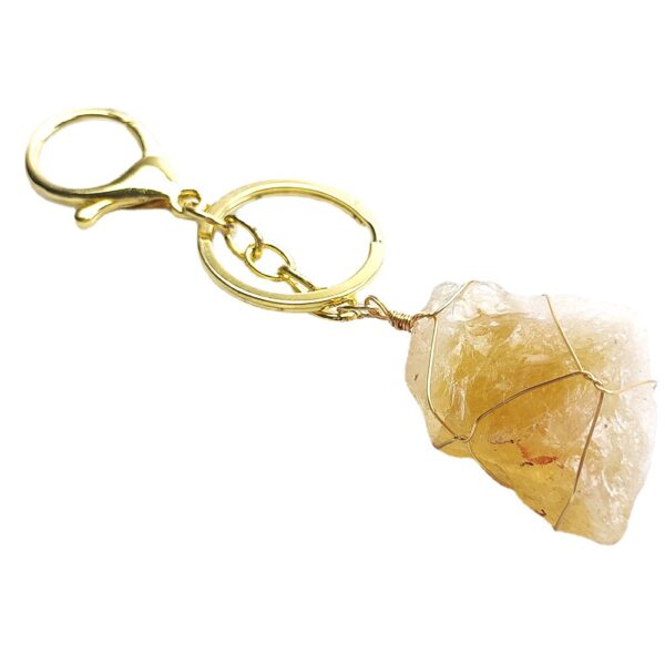 Wholesale Handmade Natural Crystal Keychain Pendant Irregular Raw Stone Bag Charm Accessory