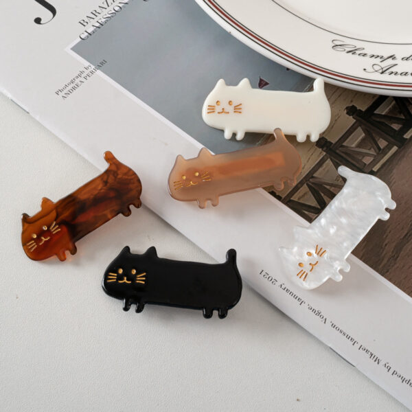 oly-493dbf9e852c642b00f4580ae4a8d5ac Wholesale Cute Cartoon Cat Acrylic Duckbill Hair Clips Chic Everyday Styling Hair Accessory Boutique Resale