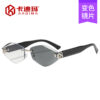 oly-495b87017be2423fe0beeba008a4ed1f Wholesale Y2K Frameless Color Changing Sunglasses UV400 Retro Hip Hop Fashion Gold Frame Gray Lens Summer Outdoor Resale