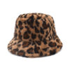 Wholesale Fleece Lined Leopard Print Fisherman Hat Winter Warm Wide Brim Outdoor Travel Fashion Gift