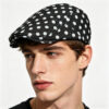 Wholesale Black Polka Dot Beret Hat Adjustable Breathable Summer Fashion Accessory