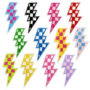 Wholesale Plaid Lightning Iron-On Embroidered Patch DIY Fashion Accessory for Hats Shoes
