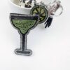 Wholesale Rhinestone Wine Glass Keychain Tassel Key Ring Fashion Accessory Gift for Wedding