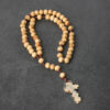 Wholesale American Style Handmade Wood Rosary Cross Pendant Fashion Accessory for Business Gifts Resale