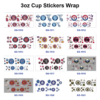 Wholesale 8pcs Sports Logo Badge Pattern 3oz Cup Stickers Wrap OLY Exclusive