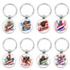 Wholesale Metal Electroplated Football Keychain Pendant for Fans