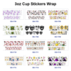 Wholesale 8pcs Cartoon Mixed Pattern 3oz Cup Stickers Wrap OLY Exclusive