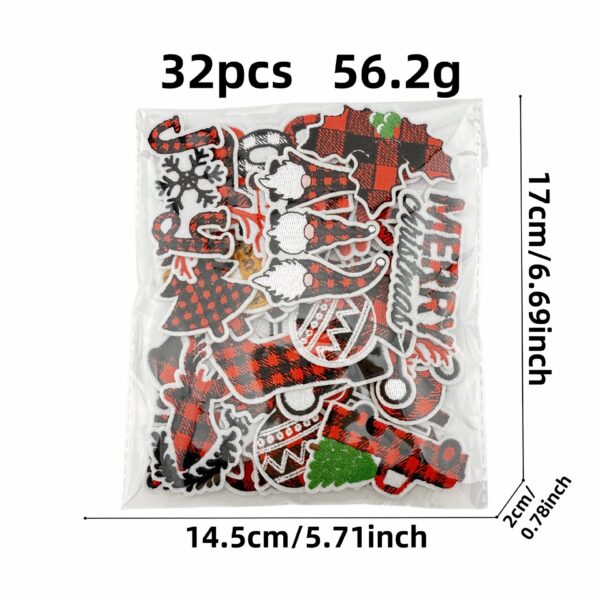 Wholesale Christmas Embroidered Patches Snowflake Deer Iron-On Decorative Accent for Clothing DIY Gift