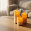 Wholesale Flameless Flickering LED Candle Lamp Plastic Beige Rechargeable for Holiday Party Home Decorative Accent