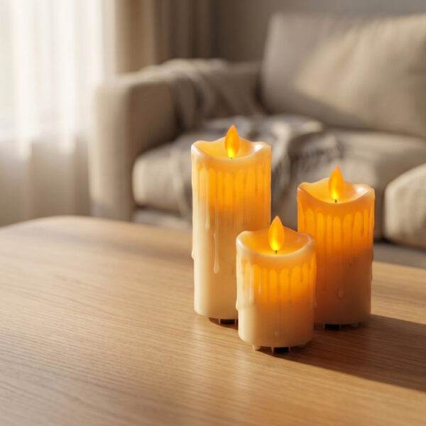 Wholesale Flameless Flickering LED Candle Lamp Plastic Beige Rechargeable for Holiday Party Home Decorative Accent