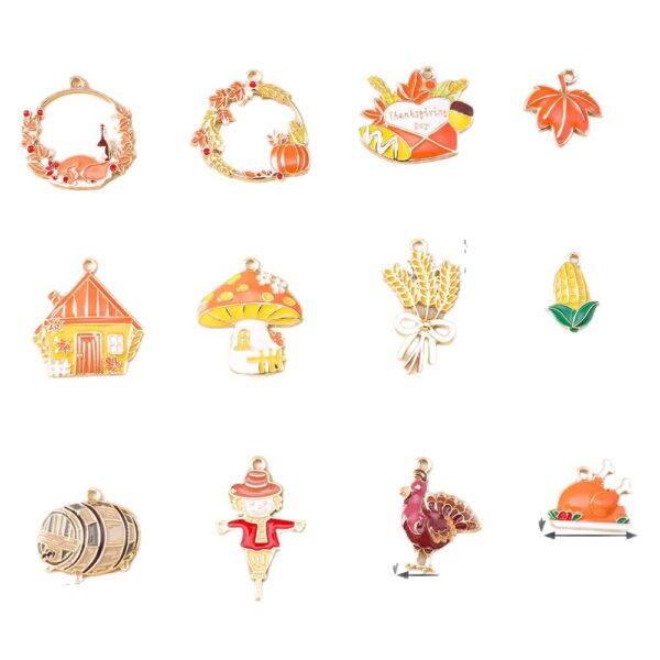 Wholesale Thanksgiving Fall DIY Keychain Pendant Zinc Alloy Pumpkin Design Bag Charm