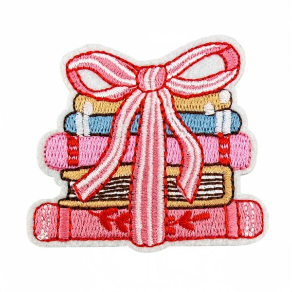 Wholesale Decorative Book Sticker Set - 15 Pieces Pink Reading Theme Embroidered Patches for DIY Craft, Clothing, Bag Accessory