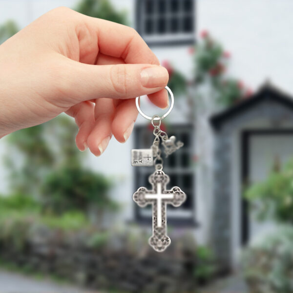 Wholesale Cross Bible Plate Keychain Bag Charm Chic Jewelry Accessory for Gift Resale