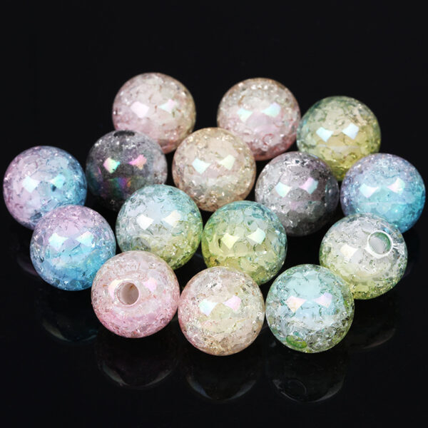 oly-4abce18a6879009972d7562ff54878f7 Wholesale Boutique Acrylic Starry Sky Crack Beads Half Hole 16mm for DIY Jewelry Hair Accessory Gift