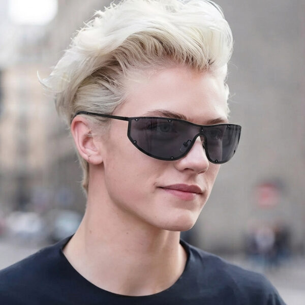 oly-4ad1374741e9e93d8cdd974e8df19294 Wholesale Chic Punk Oversized Sunglasses UV400 Black Frame Gray Lens Fashion Accessory