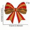 oly-4ae20084849707dab1716a65391978c8 Wholesale Christmas Cartoon Bow Polyester Embroidery Iron-On Patch Decorative Accent Gift Boutique Fashion Accessory