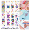 oly-4ae40e724bc183c1921256021533f135 Wholesale 2/8/16pcs UV DTF Stickers Floral Summer Cartoon Character Collection Pen and Bookmark Stickers OLY Exclusive