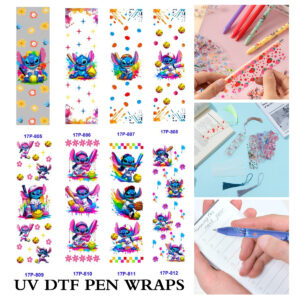 oly-4ae40e724bc183c1921256021533f135 Wholesale 2/8/16pcs UV DTF Stickers Floral Summer Cartoon Character Collection Pen and Bookmark Stickers OLY Exclusive