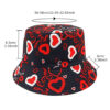 Wholesale Black Heart Pattern Fisherman Hat Sunscreen Casual Gift