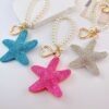Wholesale Rhinestone Starfish Car Keychain Bag Charm for Wedding Gift Boutique Resale