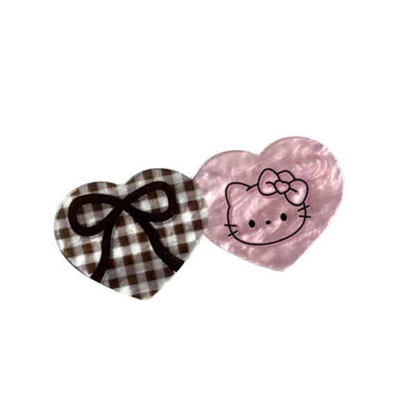 Wholesale Y2K Heart Duckbill Hair Clip Acrylic Coffee Color Fashion Hair Accessory