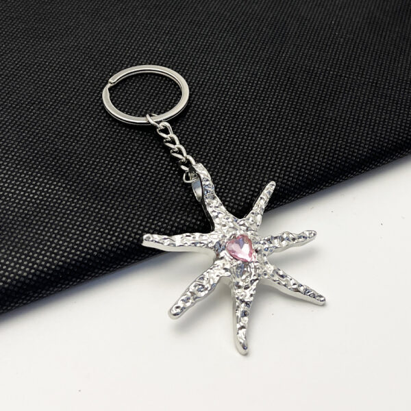 oly-4b2614fd6fdb45c41495aa0a6bd8495c Wholesale Trendy Irregular Starfish Heart Pendant Keychain Zinc Alloy Car Key Accessory