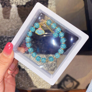 Jade Poodle Blue Ice Crack Bracelet Boxed