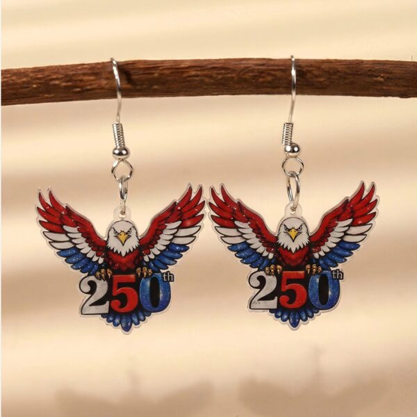 oly-4b39b2917365104ac801beb23266c480 Wholesale Acrylic Earrings Eagle Design US Independence Day 250th Anniversary Women Jewelry