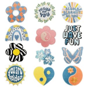 Wholesale Embroidered Cartoon Cloth Patches with Floral and Heart Designs for DIY Clothing Decoration Gift