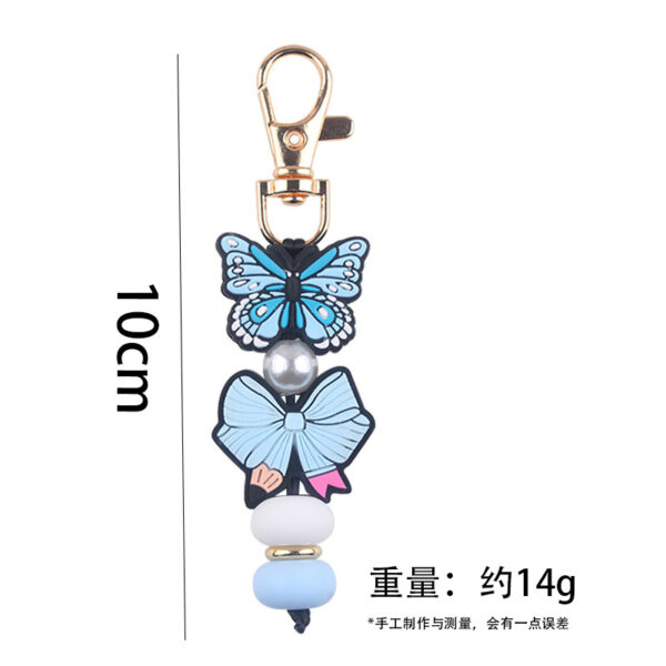 oly-4b501c54d7312673158b17b9fbc32221 Wholesale Korean Style Silicone Butterfly Flower Keychain DIY Decorative Accessory Gift