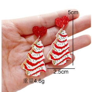 White christmas tree earrings
