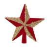 Wholesale Plastic Flocked Christmas Tree Top Star Burgundy Painted Decorative Holiday Ornament Gift
