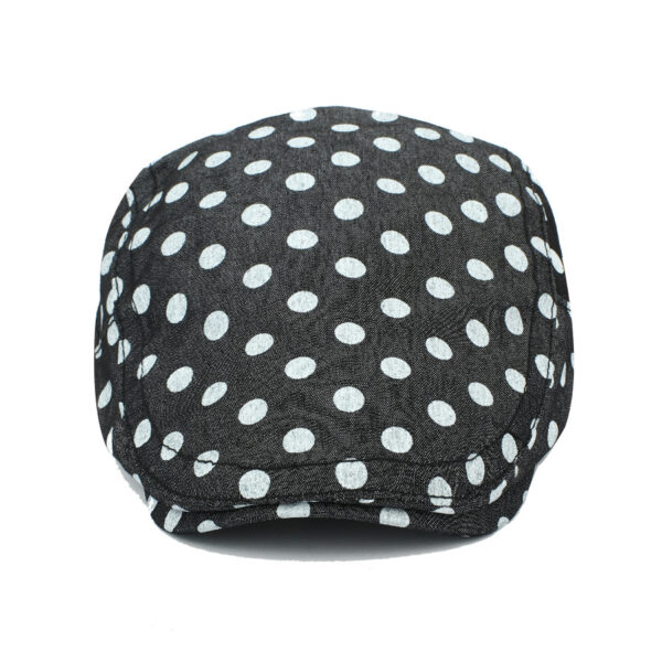 Wholesale Black Polka Dot Beret Hat Adjustable Breathable Summer Fashion Accessory