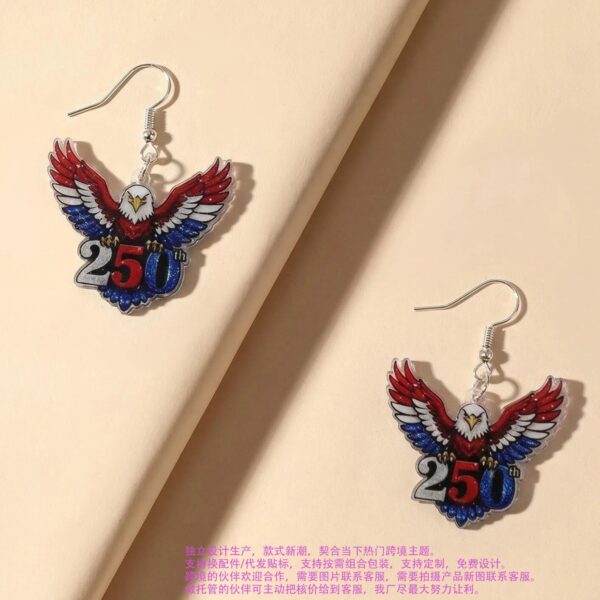 oly-4b70d86456ac3052b4cdbdfd7bb168e3 Wholesale Acrylic Earrings Eagle Design US Independence Day 250th Anniversary Women Jewelry