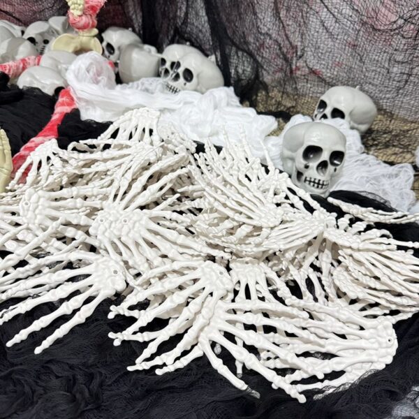 oly-4b71f8725edc0aa3b8f3da177a74a1e9 Wholesale Plastic Skeleton Hand Prop Pair - Halloween Decorative Accent for Party Decor