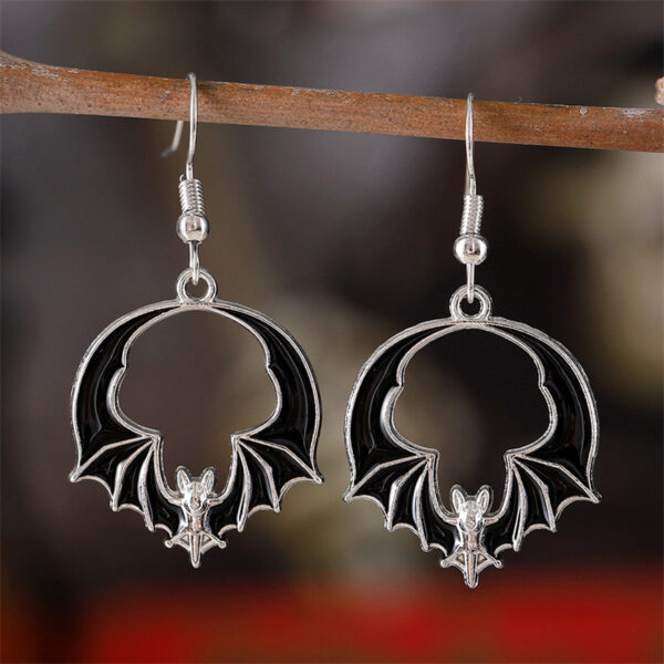 oly-4b746e07e85360ab0dad867c9fbb0a69 Wholesale Exaggerated Bat Pendant Earrings Red Black Zinc Alloy Party Jewelry for Resale