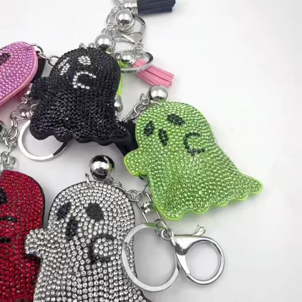 Wholesale Korean Velvet Rhinestone Ghost Keychain Trendy Bag Charm
