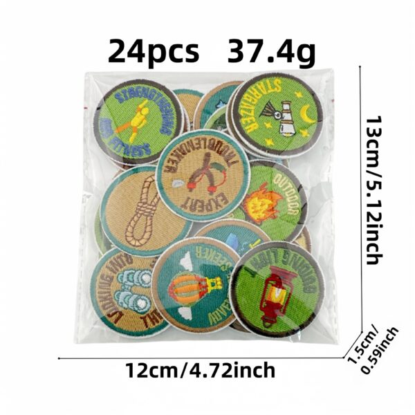 Wholesale Boutique Cartoon Outdoor Adventure Embroidered Round Patch Polyester Thread Decorative Badge