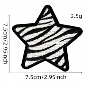 Large leopard print five-pointed star cloth stickers 4#