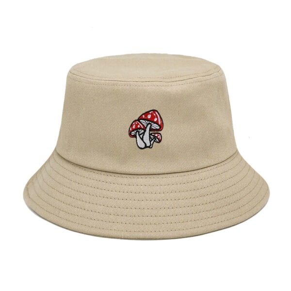 Wholesale Fashion Three Mushroom Embroidered Bucket Hat for Sun Protection Chic Accessory for Resale