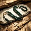 Wholesale Acrylic Cross Rosary Necklace Green Medieval Style Fashion Accessory for Gift or Layering
