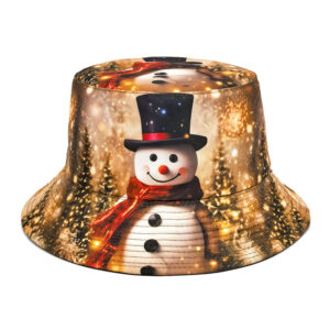 Wholesale Christmas Snowman Bucket Hat Trendy Casual Sun Protection Fashion Accessory for Gift