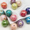 oly-4bb5886f8e3c275398e72e4c2544e2df Wholesale Chic Acrylic Flower Printed Beads 16mm Pink for DIY Phone Chain Keychain Bag Charm Accessory
