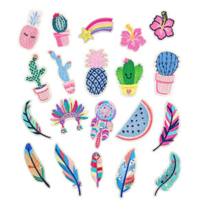 oly-4bb74dfdee4136e4284d878a2b24b8f8 Wholesale Embroidered Patches with Cactus and Feather Design 20 Models DIY Clothing Accessory